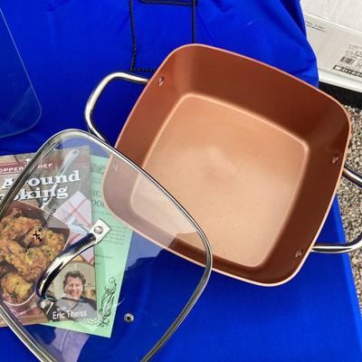 COPPER CHEF 11â€ CASSEROLE/DUTCH OVEN AND GLASS PRESS