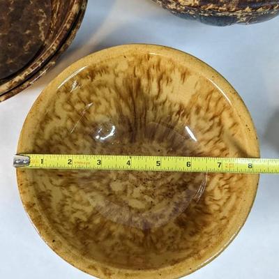 Medium Size Early Sponge Ware Crock Bowls