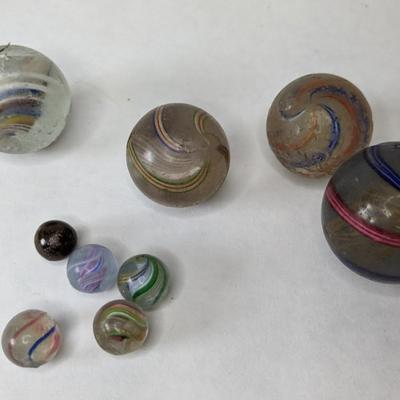 Antique Glass and Glazed Marbles