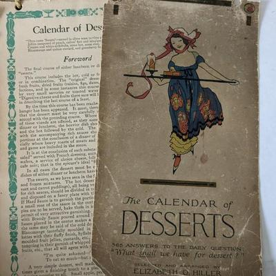 1900's Calendar Cookbooks and Travelling Sentiments