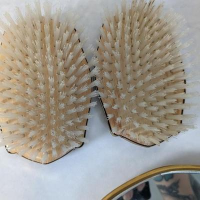 Monogramed and Metal Antique Vanity Sets