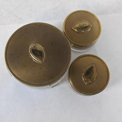 Monogramed and Metal Antique Vanity Sets