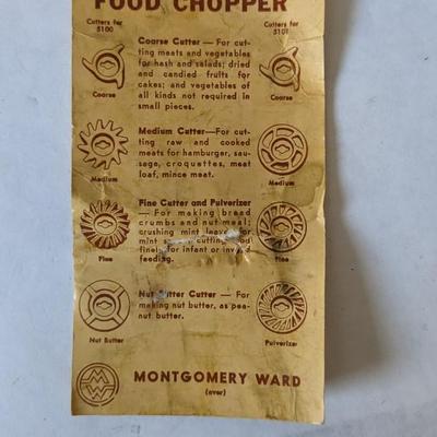 Griswold Meat Grinder and Ward Food Chopper