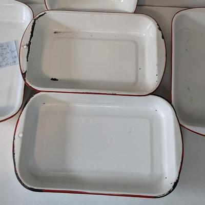 Red and Green Rim Enamelware