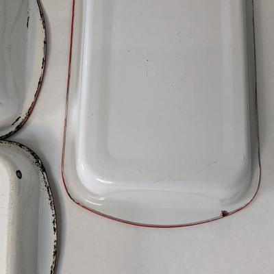 Red and Green Rim Enamelware