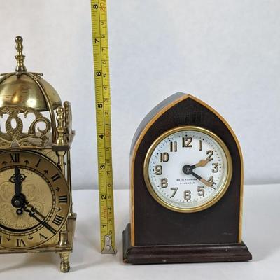 Seth Thomas 4 Jewel Arch Top Clock and Brass Smith's Clock