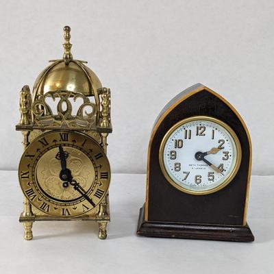 Seth Thomas 4 Jewel Arch Top Clock and Brass Smith's Clock