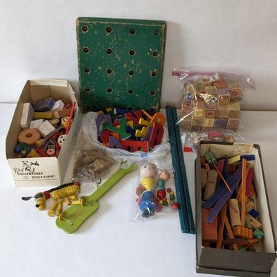 1930's Fisher Price Walt Disney Pluto w/ Wood Toys