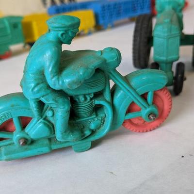 Auburn and Varied Plastic Toys