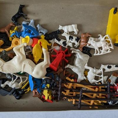 Auburn and Varied Plastic Toys