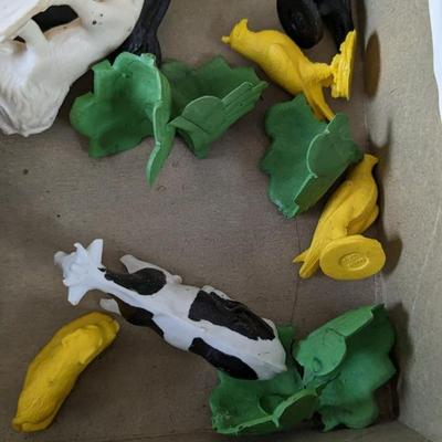 Auburn and Varied Plastic Toys