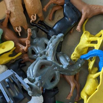 Auburn and Varied Plastic Toys