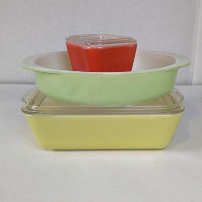 Pyrex Primary and Lime Dishes