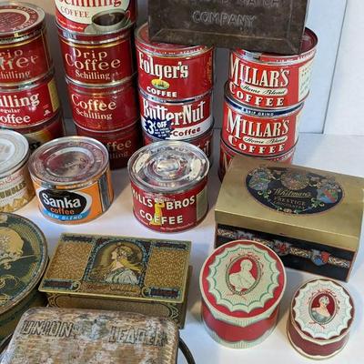 Tin and Cardboard Box Advertising Assortment