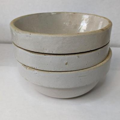 White Salt Glaze Crock Bowls