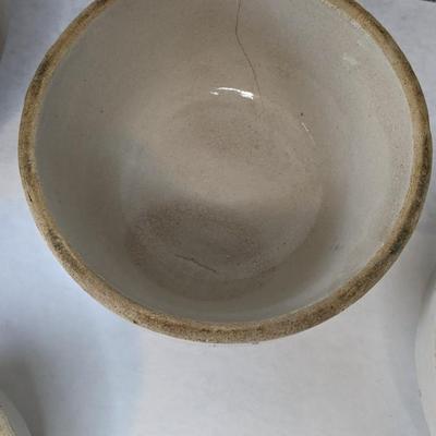 White Salt Glaze Crock Bowls