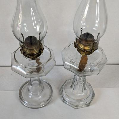P&A Manufacturing Clear Glass Oil Lamps