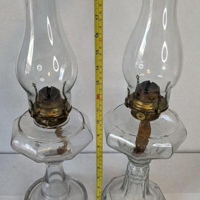 P&A Manufacturing Clear Glass Oil Lamps