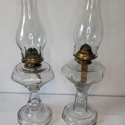P&A Manufacturing Clear Glass Oil Lamps