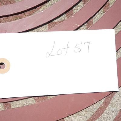 Yard Art.  TWO ITEMS // A METAL CIRCLE OF DESIGN / WITH SAME PATTERN CEMENT TILE