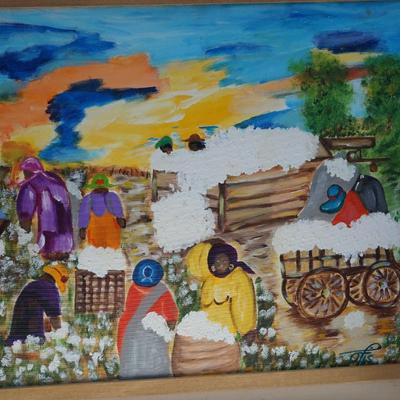 SIGNED "OTIS" SOUTHERN FOLK ART. OIL ON CANVAS