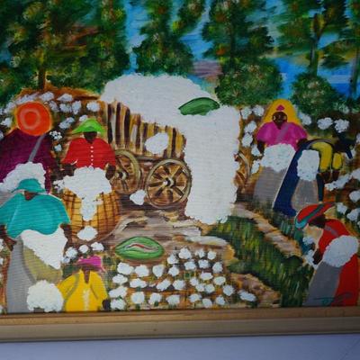 SIGNED "OTIS" COLORFUL FOLK ART " THE BAPTISM"  SOUTHERN ARTIST 1990'S