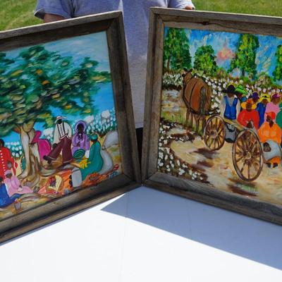 SOUTHERN FOLK ART PAINTING SIGNED "OTIS" AND DATED I990'S