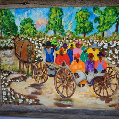 SOUTHERN FOLK ART PAINTING SIGNED "OTIS" AND DATED I990'S