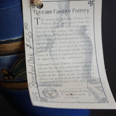 EPHRIAM POTTERY VASE " BANDED OAK" 8 1/2" IN HEIGHT