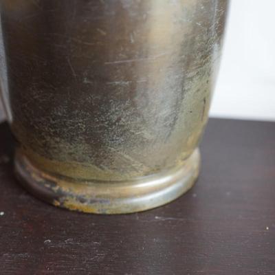 STAMPED SILVERCREST BRASS OVER BRONZE METAL ASIAN INFLUENCE VASE