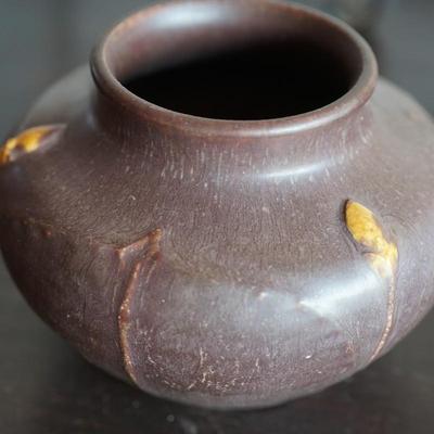 EPHRAIM POTTERY SIGNED KEVIN HINES 3  1/2" WITH A METAL FIREFLY HOLDER