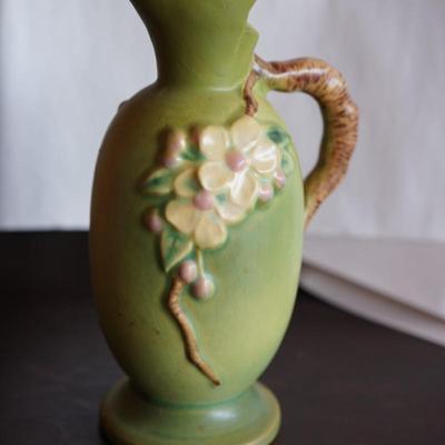 ROSEVILLE STAMPED APPLE BLOSSOM EWER OF 8"