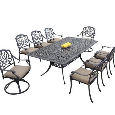 11-Piece Patio Dining Set(with 2 Swivel Rockers)with Cushions