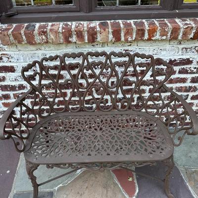 Outdoor 4 Piece Parlor Set With Bench / Love Seat, Pair Chairs And Table