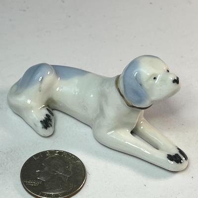 PORCELAIN DOG FIGURINE 3â€ LONG