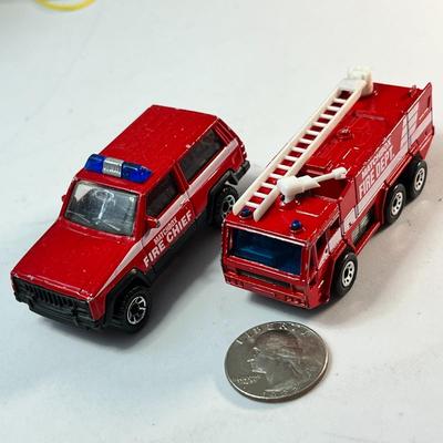 TOY MATCHBOX FIRE TRUCK, CHIEFâ€™S CAR