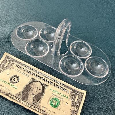 CLEAR PLASTIC 6-EGG HOLDER 7-1/2â€ WIDE