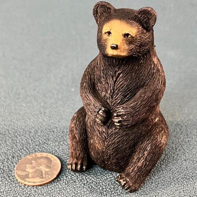 3-1/4â€ TALL BLACK BEAR FIGURINE