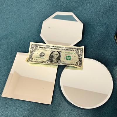 SET OF 3 BEVELED MIRRORS 5â€ DIAMETER