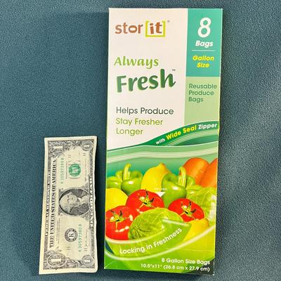 PRODUCE BAGS NEW PACK OF 8, GALLON SIZE
