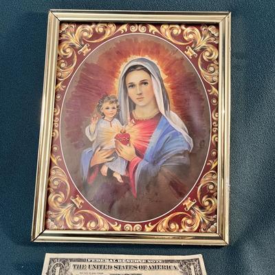 MADONNA & CHILD PIC 8â€ X 10â€ TOUCHED UP NO GLASS