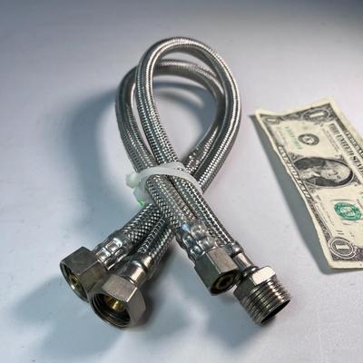 2 PC. BRAIDED PLUMBING HOSES STAINLESS STEEL