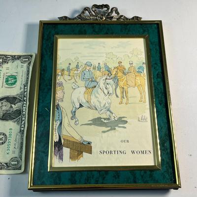 VINTAGE PRINT IN FANCY FRAME 6-1/2â€ X 8-1/2â€ 