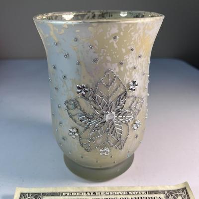 FANCY VASE WITH WINTER APPLIQUED DESIGN