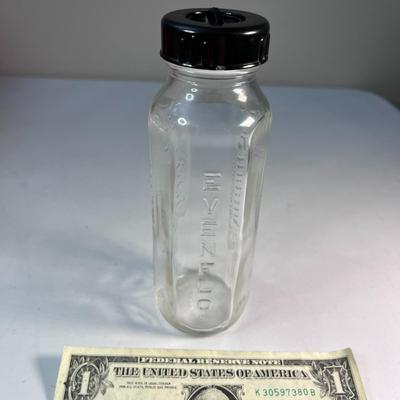 VINTAGE GLASS BABY BOTTLE WITH CAP 