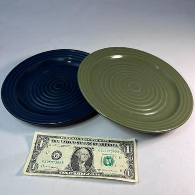 2 STONEWARE LUNCH PLATES SOME WEAR
