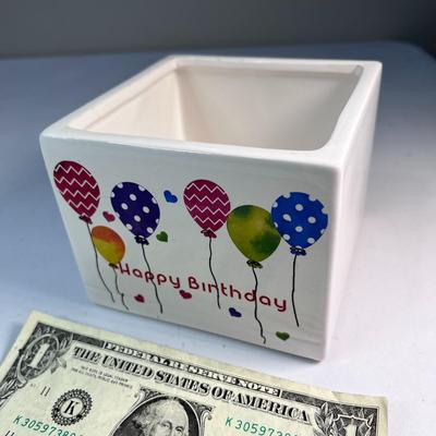 CERAMIC â€œHAPPY BIRTHDAYâ€ PLANTER