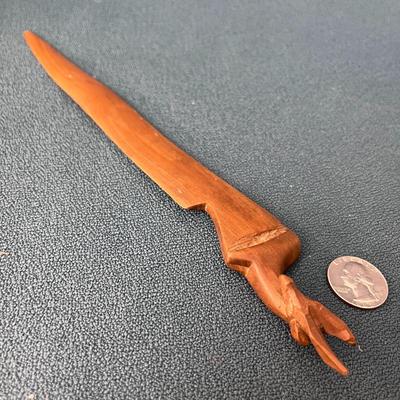 CARVED WOOD IMPALA? LETTER OPENER