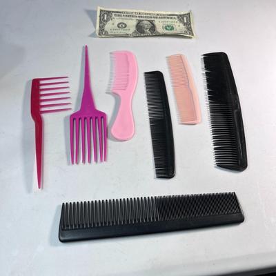 7 PC. HAIR COMBS VARIOUS STYLES CLEAN