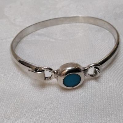 Vintage Turquoise Mexican Silver Signed To-Be 2